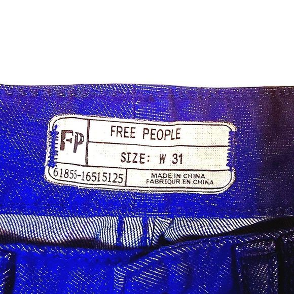 Free People Electric Blue Moto Bohemian Jeans size 31 - Picture 2 of 5